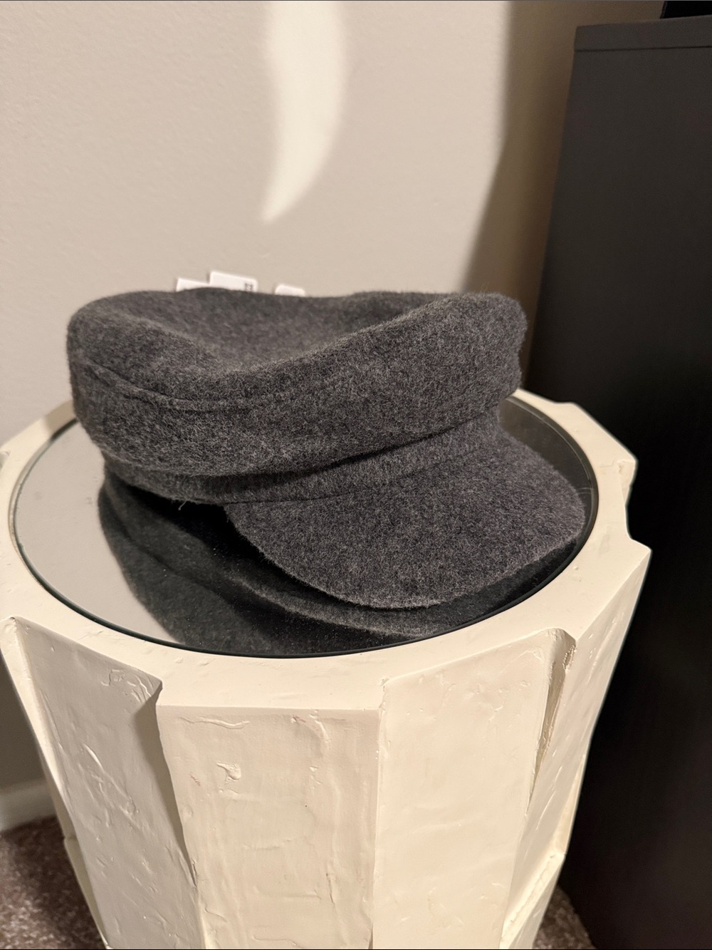 Women’s Wool Baker Boy Cap - Charcoal Gray